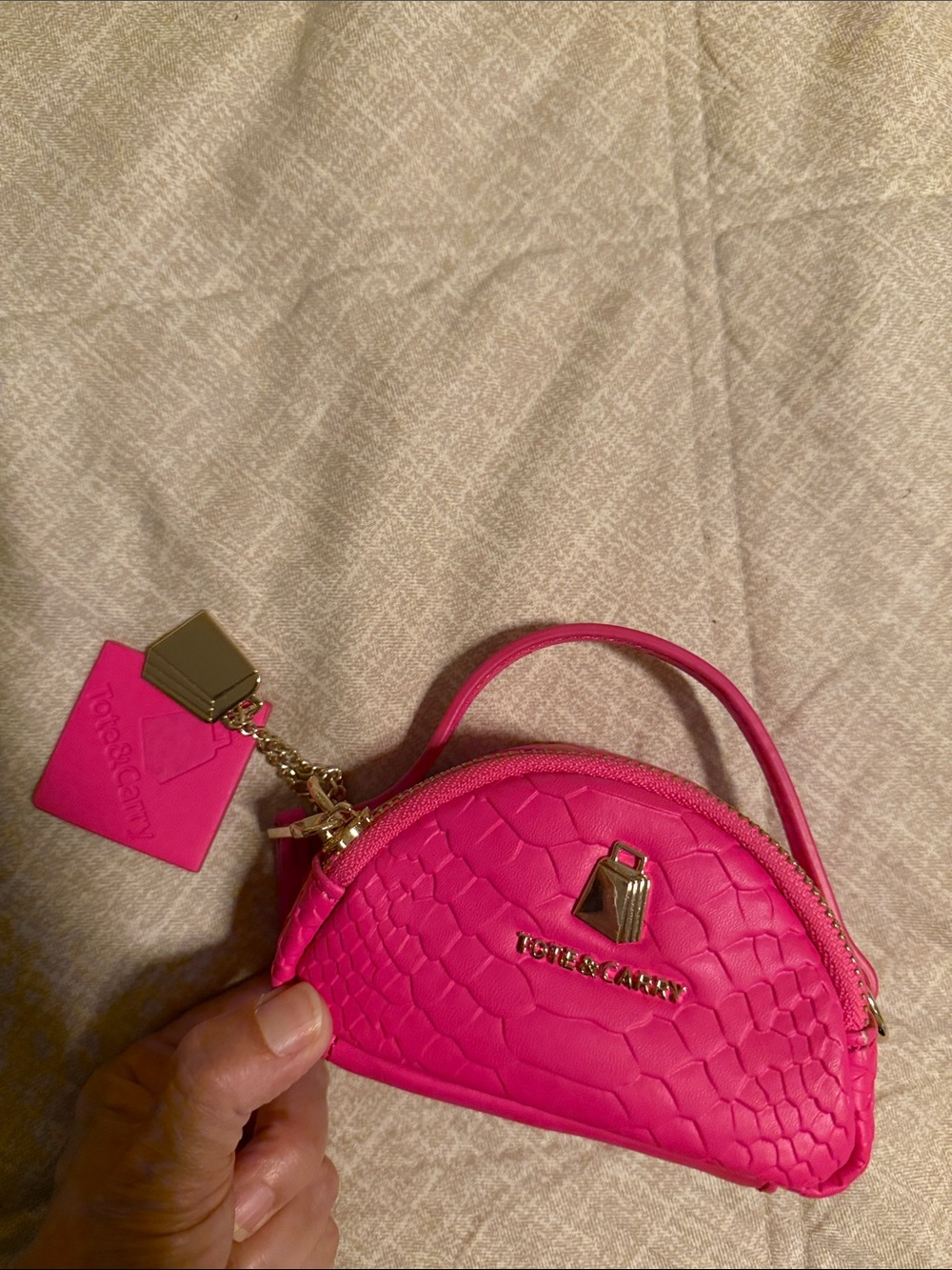 Hot Pink Mini purse  Featuring Tore & Carry Branding
